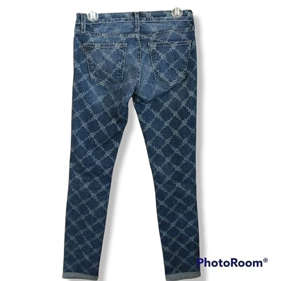 Current Elliott Rolled Skinny Jeans in Indigo Rose Lattice - Picture 8 of 12